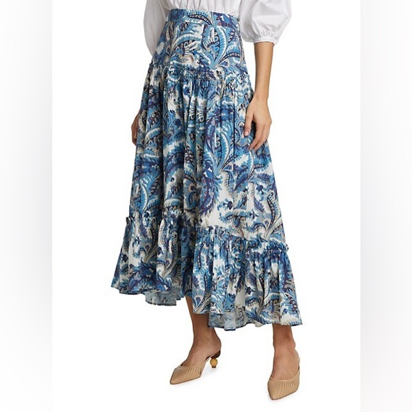 Cara Cara Dresses & Skirts - Cara Cara Tisbury Skirt in Scroll Paisley Blue